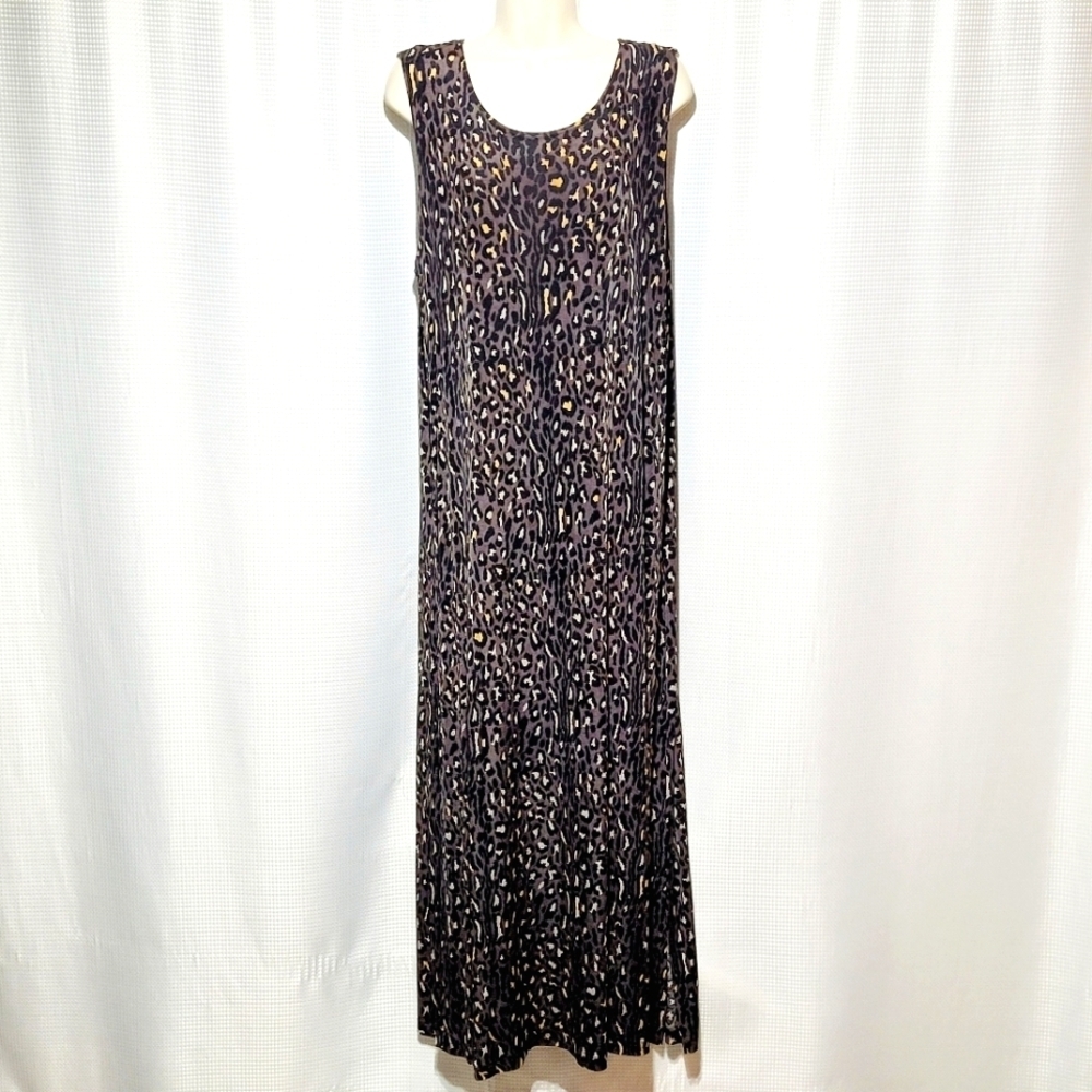 Citiknits Leopard Maxi Dress (L) Made in U.S.A.